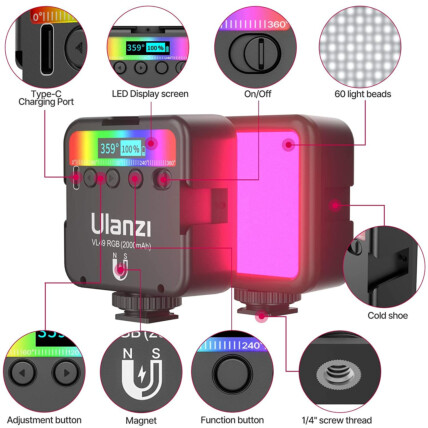 ULANZI VL49 RGB luz de LED para câmera 1